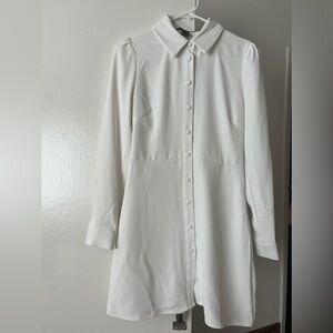 Forever 21 White button up collared dress